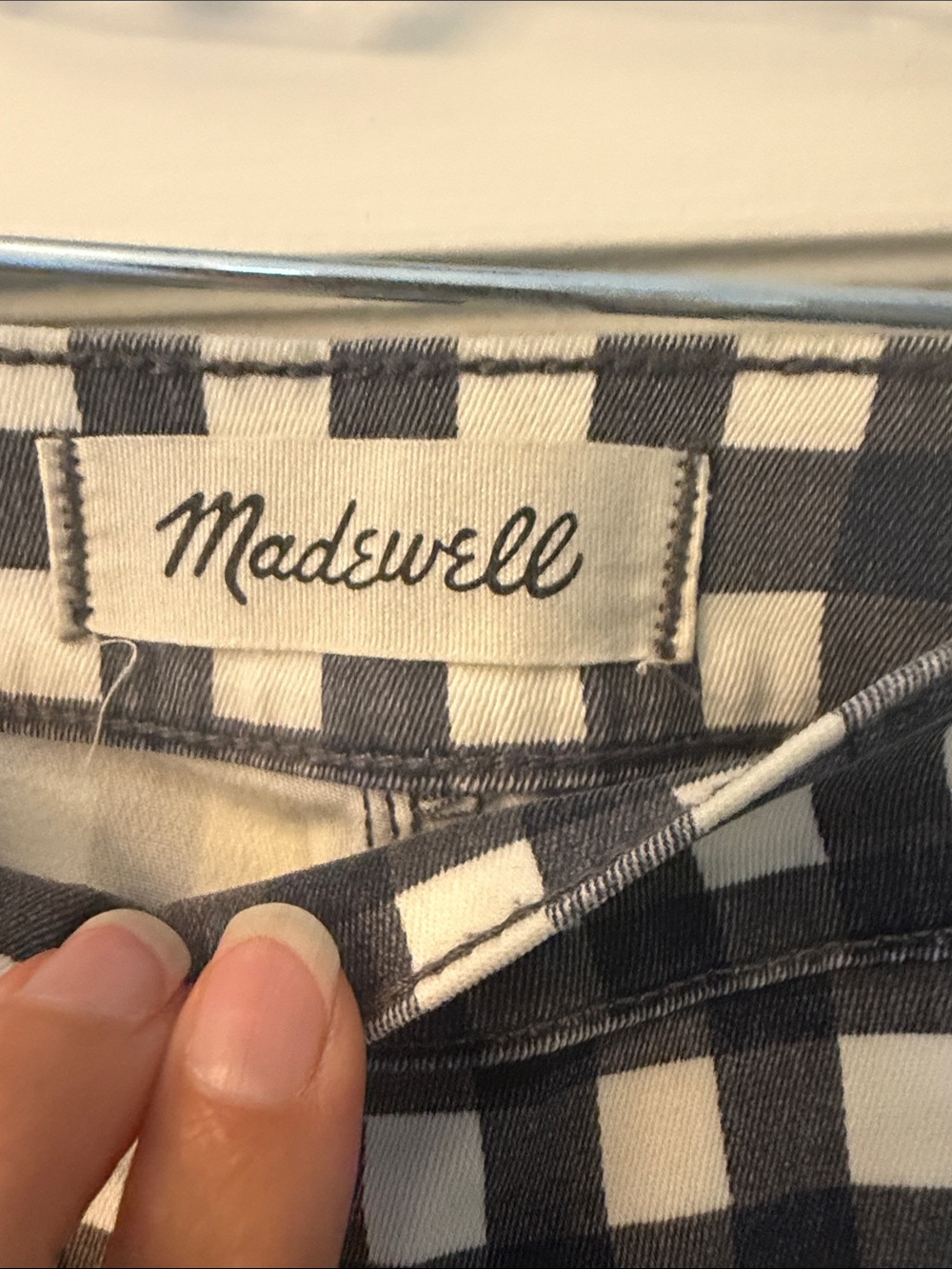 Madewell Navy and White Gingham Pants - Picture 2 of 7